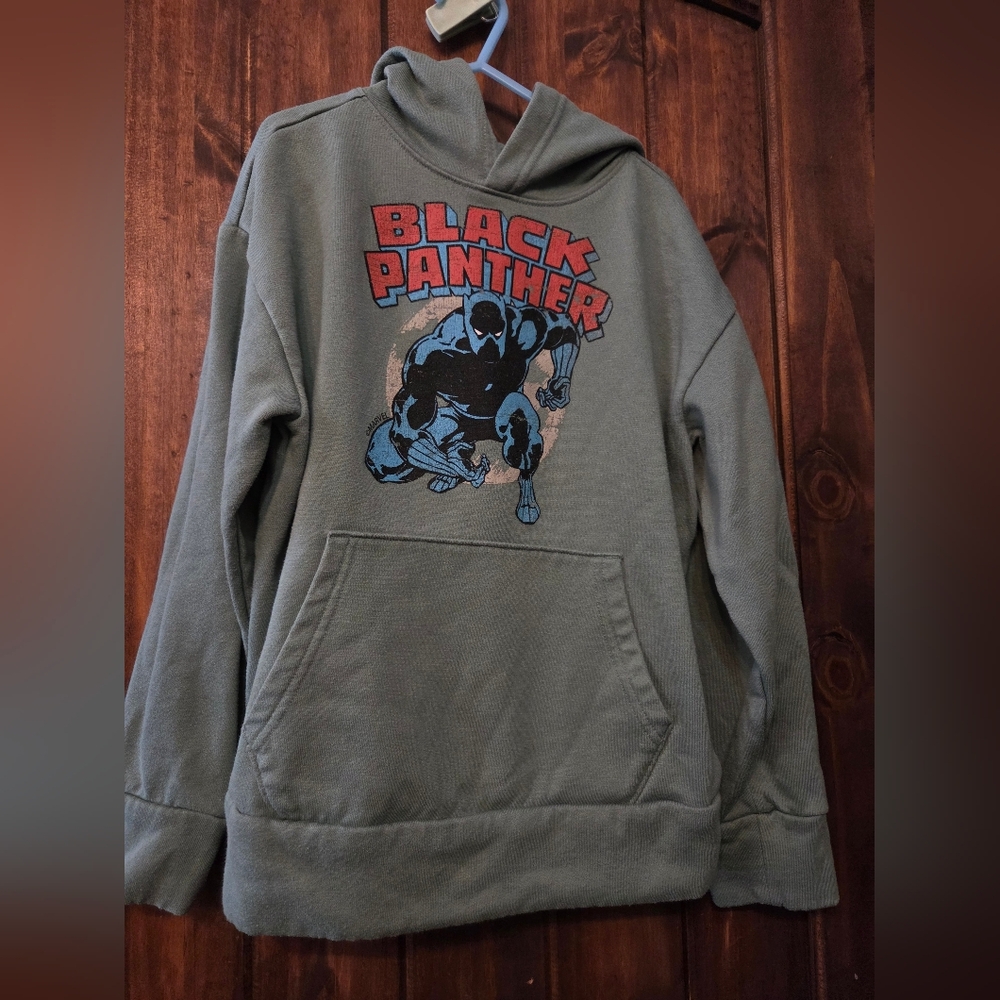 Boys Black Panther Hoodie Size Large 10-12 Old Navy Brand
